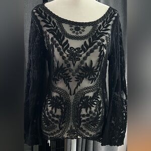 Express Lace Long Sleeve Blouse